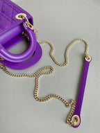DIOR LADY 17 IN VIOLET PURPLE LAMBSKIN WITH CANNAGE PATTERN