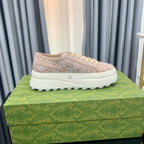 GUCCI SNEAKER FLATFORM PASTEL PINK CANVAS