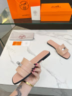 HERMES Giulia Sandal Rose Cannelle Calfskin