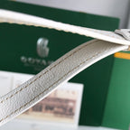 CONTI POUCH 24 IN WHITE LAMBSKIN AND GOYARDINE CANVAS