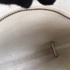 CONTI POUCH 24 IN WHITE LAMBSKIN AND GOYARDINE CANVAS