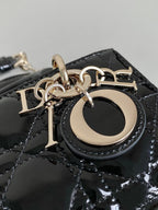 DIOR MINI D-JOY BAG 17 IN BLACK LAMBSKIN