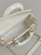 DIOR MINI D-JOY BAG 17 IN WHITE LAMBSKIN