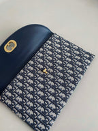 DIOR CD 30 CLUTCH BAG IN BLUE OBLIQUE JACQUARD