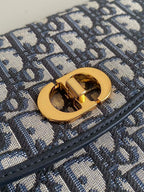 DIOR CD 30 CLUTCH BAG IN BLUE OBLIQUE JACQUARD