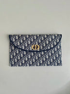 DIOR CD 30 CLUTCH BAG IN BLUE OBLIQUE JACQUARD