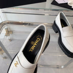 CHANEL MOASINS white CALFSKIN