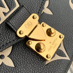 LOUIS VUITTON POCHETTE MÉTIS EAST WEST 21 IN BLACK AND BEIGE MONOGRAM EMPREINTE CALFSKIN EMBOSSED LOGO