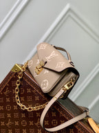 LOUIS VUITTON POCHETTE MÉTIS EAST WEST 21 IN BEIGE MONOGRAM EMPREINTE CALFSKIN EMBOSSED LOGO