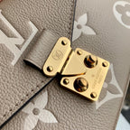 LOUIS VUITTON POCHETTE MÉTIS EAST WEST 21 IN BEIGE MONOGRAM EMPREINTE CALFSKIN EMBOSSED LOGO