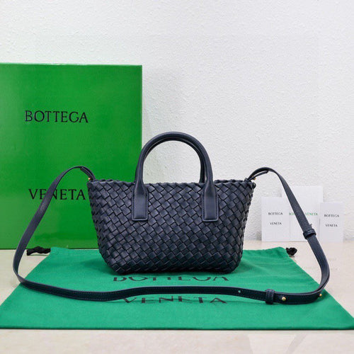 BOTTEGA VENETA Mini Cabat 20cm Blue Lambskin Ghw