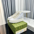 GUCCI HIGH TOP SNEAKER FLATFORM PASTEL BLUE CANVAS
