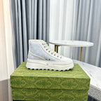 GUCCI HIGH TOP SNEAKER FLATFORM PASTEL BLUE CANVAS