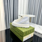 GUCCI HIGH TOP SNEAKER FLATFORM PASTEL BLUE CANVAS