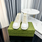 GUCCI HIGH TOP SNEAKER FLATFORM PASTEL BLUE CANVAS