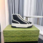 GUCCI HIGH TOP SNEAKER FLATFORM BLACK CANVAS