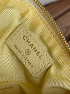 CHANEL CLASSIC SMALL 15 ZIPPED POUCH IN YELLOW CORN GRAINED CALFSKIN
