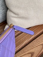 CHANEL CLASSIC SMALL 15 ZIPPED POUCH IN AMETHYST PURPLE GRAINED CALFSKIN