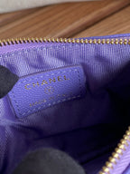 CHANEL CLASSIC SMALL 15 ZIPPED POUCH IN AMETHYST PURPLE GRAINED CALFSKIN
