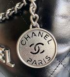 CHANEL HOBO MINI 20CM BLACK LAMBSKIN SHW