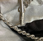 CHANEL HOBO MINI 20CM SILVER LAMBSKIN