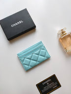 CHANEL CARD HOLDER 11.2 SKY CALFSKIN GOLD ICON