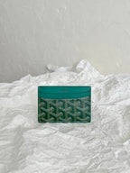 SAINT-SULPICE CARD WALLET 10 IN GREEN GOYARDINE CANVAS AND CALFSKIN