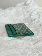 SAINT-SULPICE CARD WALLET 10 IN GREEN GOYARDINE CANVAS AND CALFSKIN