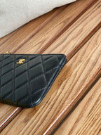 CHANEL CLASSIC SMALL 15 ZIPPED POUCH IN BLACK CALFSKIN