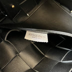 BOTTEGA VENETA SMALL 22 CASSETTE IN BLACK LAMBSKIN