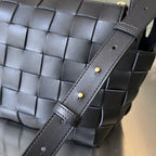 BOTTEGA VENETA SMALL 22 CASSETTE IN BLACK LAMBSKIN