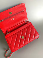 CHANEL WOC 19 RED CAVIAR SILVER HARDWARE