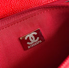 CHANEL WOC 19 RED CAVIAR SILVER HARDWARE