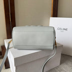 CELINE EMBOSSED  TOP HANDLE BAG 20 IN GREY CALFSKIN