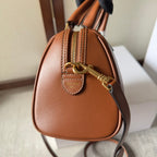 CELINE EMBOSSED  TOP HANDLE BAG 20 IN BROWN CALFSKIN
