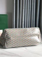 SAINT LOUIS PM 40 IN GREY MIX BLUE GOYARDINE CANVAS AND CALFSKIN