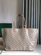 SAINT LOUIS PM 34 IN GREY MIX GREEN GOYARDINE CANVAS AND CALFSKIN