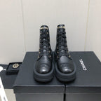 CHANEL MARTIN SHORT BOOTS BLACK LAMBSKIN