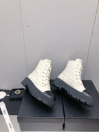 CHANEL MARTIN SHORT BOOTS WHITE MIX BLACK LAMBSKIN