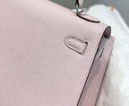 HERMES KELLY 25CM IN EPSOM MAUVE SWIFT CALFSKIN SILVER HARDWARE