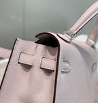 HERMES KELLY 25CM IN EPSOM MAUVE SWIFT CALFSKIN SILVER HARDWARE