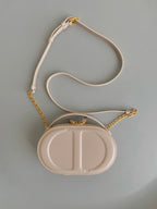 DIOR SIGNATURE 18 OVAL BAG IN BEIGE CALFSKIN