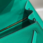 HERMES KELLY 25CM IN VERT VERTIGO EPSOM CALFSKIN GOLD HARDWARE