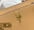 HERMES KELLY 25CM IN CHAI EPSOM CALFSKIN GOLD HARDWARE