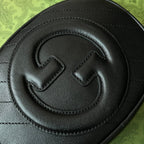 GUCCI SMALL BLONDIE OVAL SHOULDER BAG 20 IN BLACK CALFSKIN