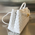 BOTTEGA VENETA SMALL ANDIAMO 29 IN WHITE LAMBSKIN