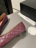 CHANEL BALLET FLAT MULBERRY PURPLE LAMBSKIN