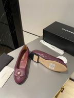 CHANEL BALLET FLAT MULBERRY PURPLE LAMBSKIN