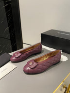 CHANEL BALLET FLAT MULBERRY PURPLE LAMBSKIN