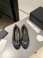 CHANEL BALLET FLAT BLACK LAMBSKIN
